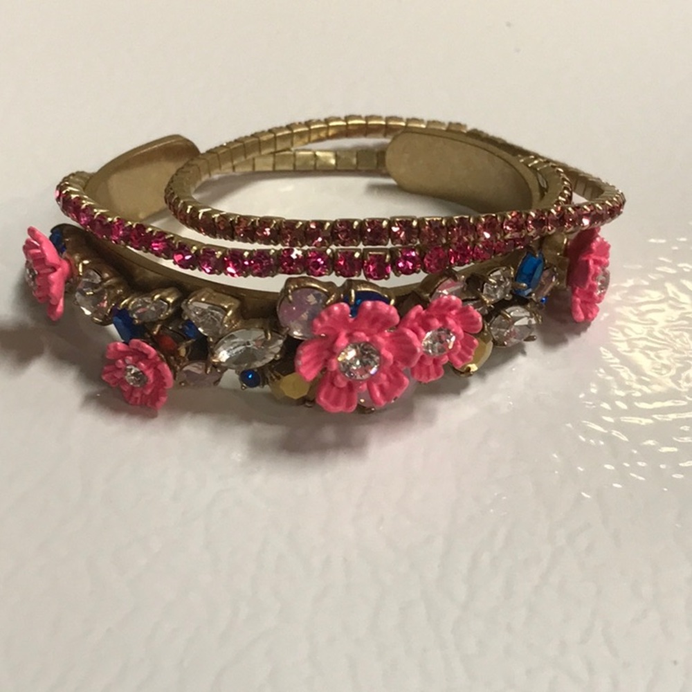 Flowery pink and metal and crystal